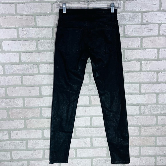 AG Farrah High Rise Skinny Ankle Jeans in Luminous Super Black Size 24 - Picture 9 of 13